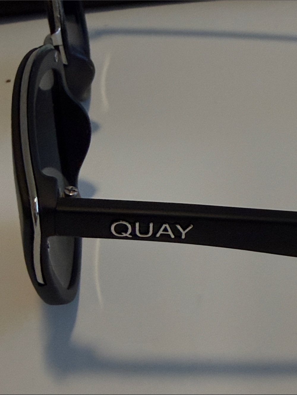 Quay Australia Black Cat Eye Sunglasses with Silver Trim - Picture 5 of 6